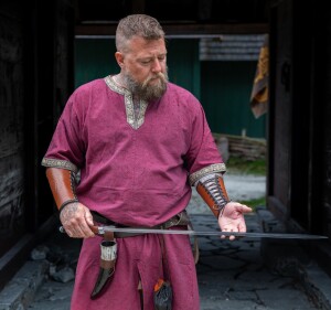 Kurzarmtunika mit Bordüre "Richard" Rot XXL