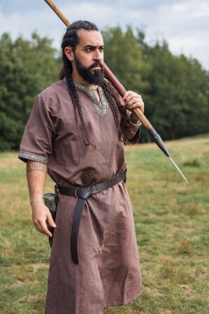 Short sleeve tunic with border "Richard" Chestnut S