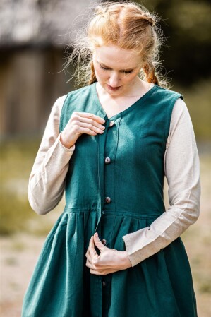 Vestido medieval de campesino "Arlette" Verde XXL