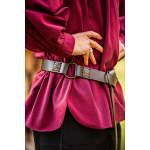 Ring belt "Conrad" with leather straps brown 150 cm