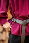 Ring belt "Conrad" with leather straps brown 150 cm