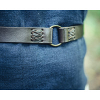 Ring belt "Conrad" with leather straps black 150 cm