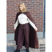 Hoodless wool cape with clasp "Dylan" Brown