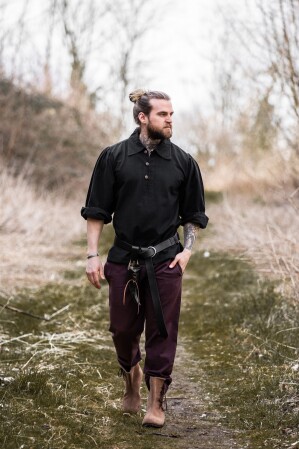 Camicia medievale "Ferdinand" Nero M