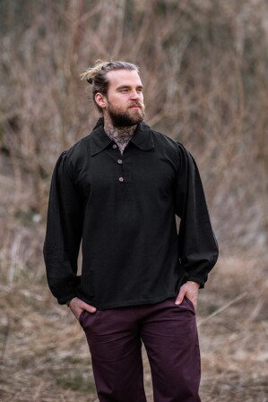 Camicia medievale "Ferdinand" Nero M