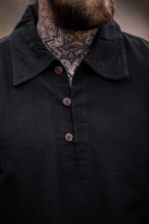 Camicia medievale "Ferdinand" Nero M