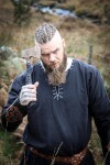 Túnica vikinga con bordado "Erwin" Negro S