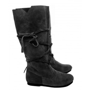 019 Medieval suede boots- black