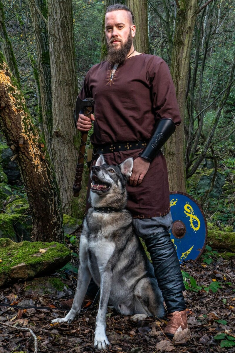Túnica vikinga con bordado "Erwin" Marr&oac