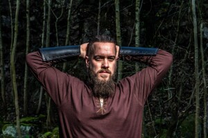 Viking tunic with embroidery "Erwin" Dark brown L
