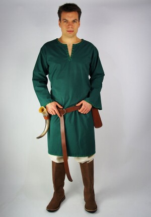 Túnica vikinga con bordado "Erwin" Verde XXXL