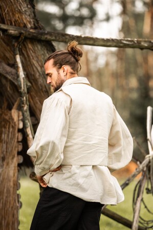 Gilet tissé à la main "Lutz" Ècru M