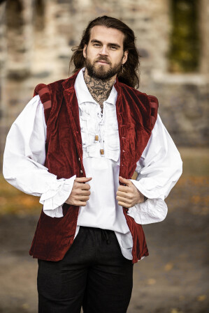 Noble doblete de terciopelo "Pierre" Rojo S
