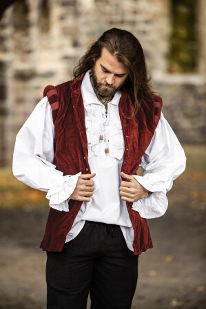 Noble doblete de terciopelo "Pierre" Rojo S