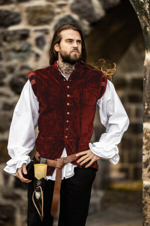 Edler Samt-Wams "Pierre" Rot XXXL