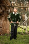 Landsknechtjacke mit geschlitzten Ärmeln "Brandolf" Grün S