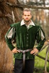 Chaqueta de Lansquenet con mangas cortadas "Brandolf" Verde XL