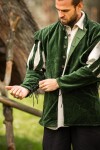 Landsknechtjacke mit geschlitzten Ärmeln "Brandolf" Grün XXXL