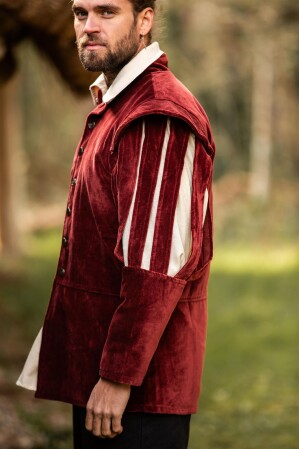 Landsknechtjacke mit geschlitzten Ärmeln "Brandolf" Rot S