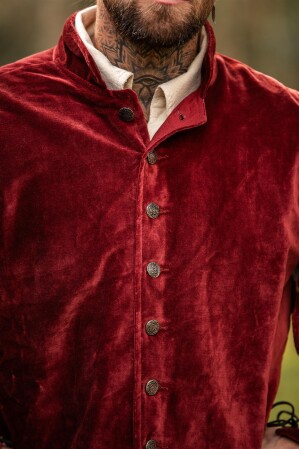 Landsknechtjacke mit geschlitzten Ärmeln "Brandolf" Rot S