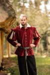 Landsknechtjacke mit geschlitzten Ärmeln "Brandolf" Rot S
