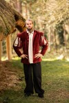 Lansquenet jacket with slit sleeves "Brandolf" Red L