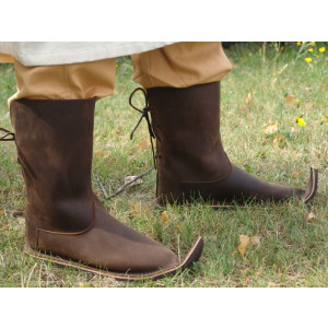 012 Nubuck leather beak boots- brown
