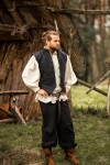 Vest made of hand-woven cotton "Irvin" Black L