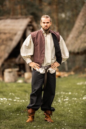 Gilet en coton tissé à la main "Irvin" Marron S