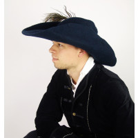 Chapeau en feutre de laine avec plume "Pieter" Noir