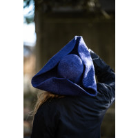 Sombrero de lana de fieltro tricornio "Hugo" Azul