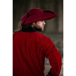 Sombrero de lana de fieltro tricornio "Hugo" Rojo