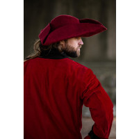 Chapeau en feutre de laine tricorne "Hugo" Rouge