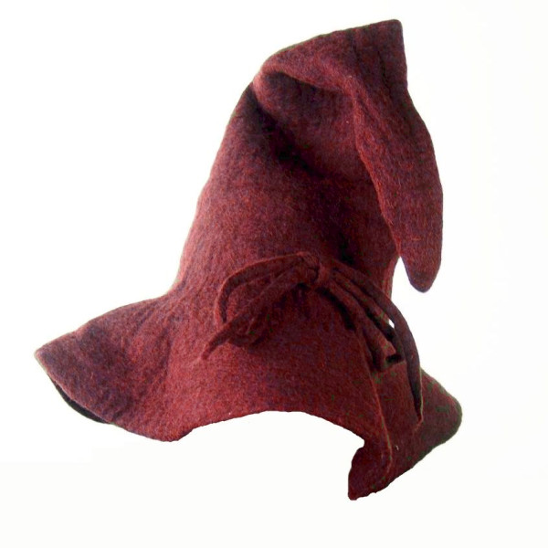 Chapeau de laine de sorcier "Merlin" Rouge