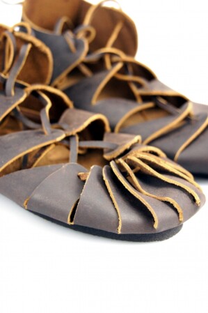 003 Sandales en cuir nubuck - Marron 37