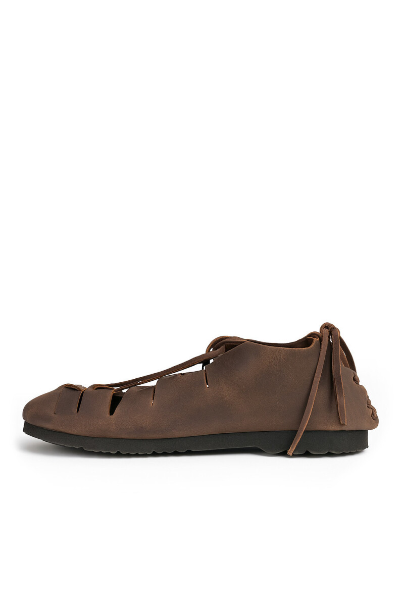 003 Bundschuhe aus Nubukleder- Braun 40