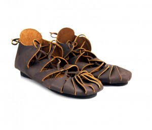 003 Bundschuhe aus Nubukleder- Braun 47