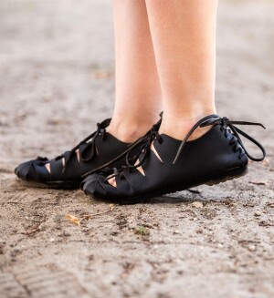Bundschuhe aus Nubukleder- Schwarz 38