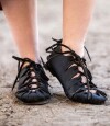Nubuck leather sandals- Black 43
