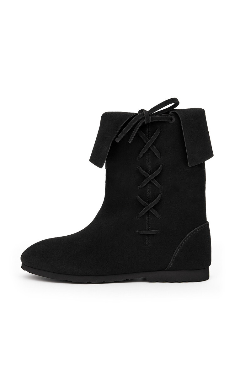 Stulpenstiefel aus Wildleder "Sigurd" Schwarz 36