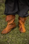 008 Bottes médiévales en cuir nubuck - Marron