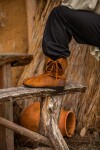 008 Mittelalter Stulpenstiefel aus Nubukleder- Braun