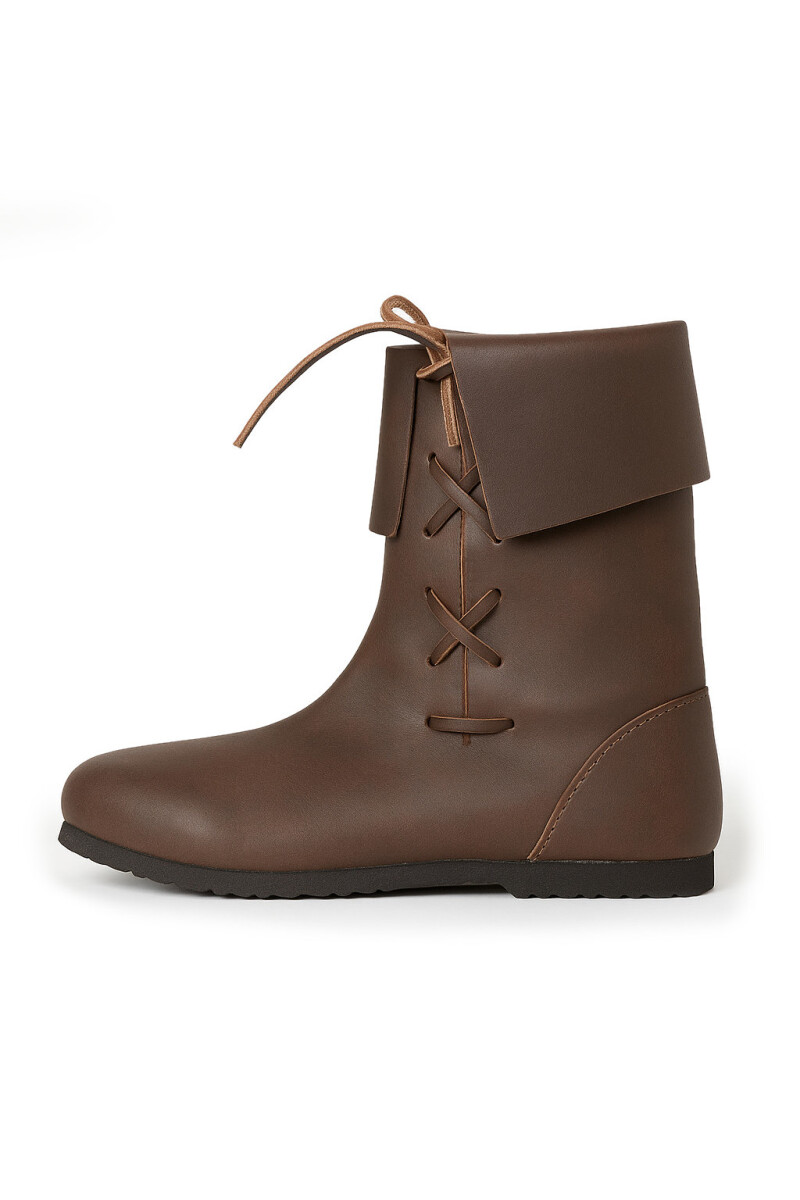 008 Mittelalter Stulpenstiefel aus Nubukleder- Braun