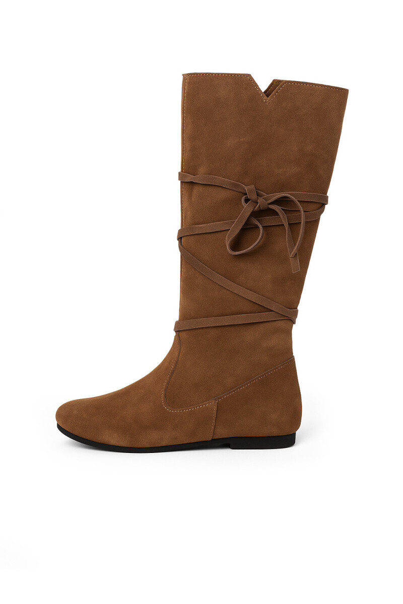 019 Mittelalterstiefel aus Wildleder- Braun