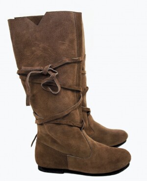 019 Mittelalterstiefel aus Wildleder- Braun