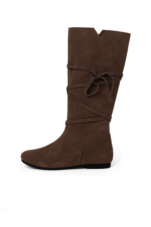 Mittelalterstiefel aus Wildleder- Dunkelbraun 48