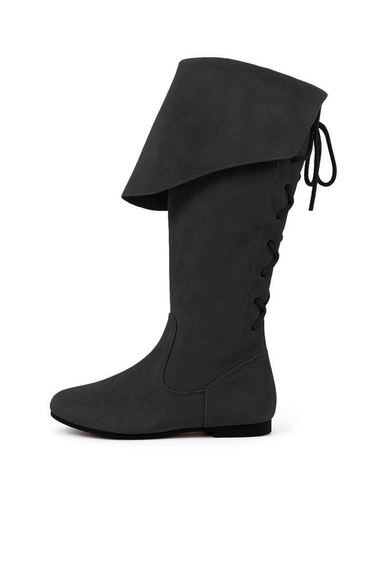 Piratenstiefel aus Wildleder "Geoffrey" Schwarz 38