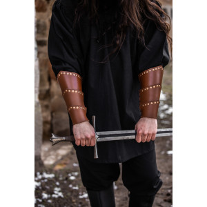 1259 Bracelet en cuir "Arn" avec rivets - Marron