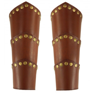 1259 Leather bangle "Arn" with rivets - brown