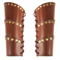 1259 Leather bangle "Arn" with rivets - brown